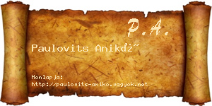 Paulovits Anikó névjegykártya