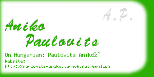 aniko paulovits business card